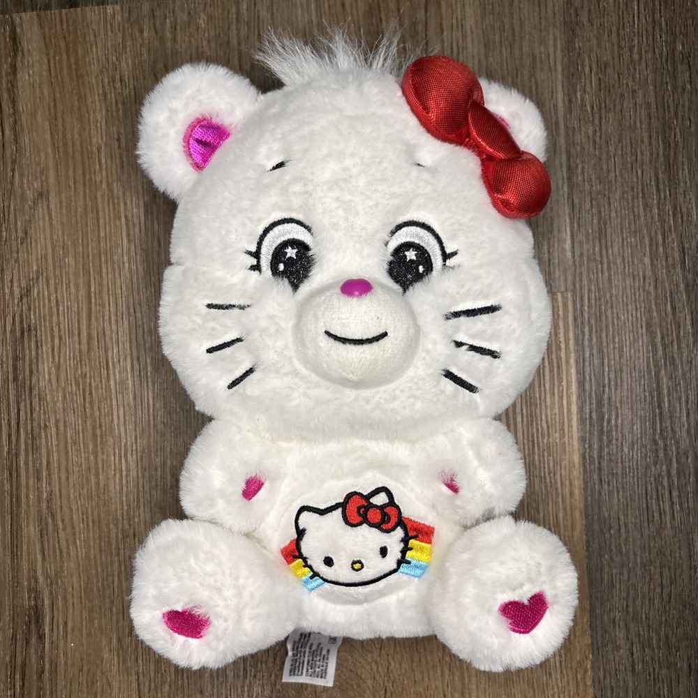 Sanrio x Care Bears Hello Kitty as‎ Cheer Bear 10" Plush Stuffed Animal